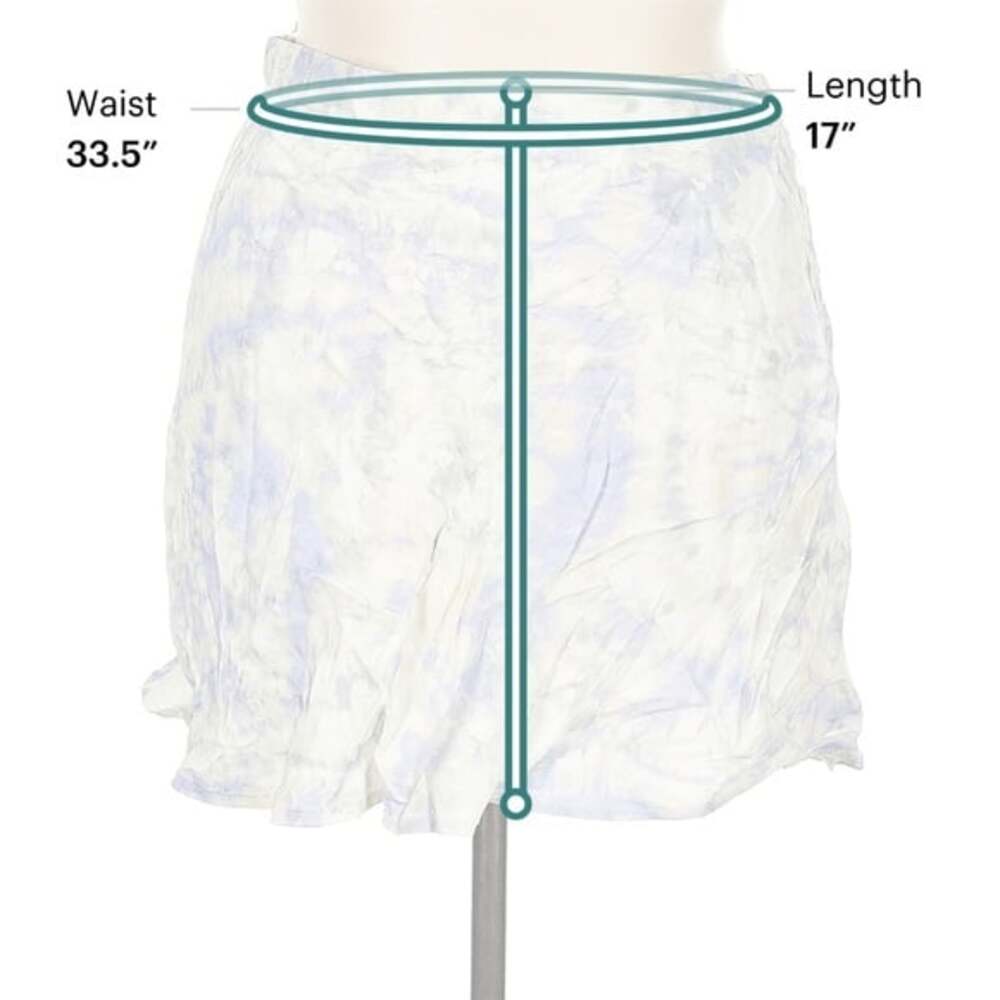 Zara Tie Dye Print Satin Mini Skirt purple Watercolor Marble print New - Picture 4 of 5